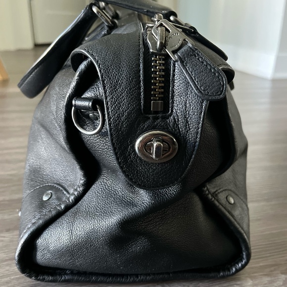 EUC!!! Coach Rhyder 1941 Collection Black Pebbled Leather Satchel Handbag - Picture 7 of 14